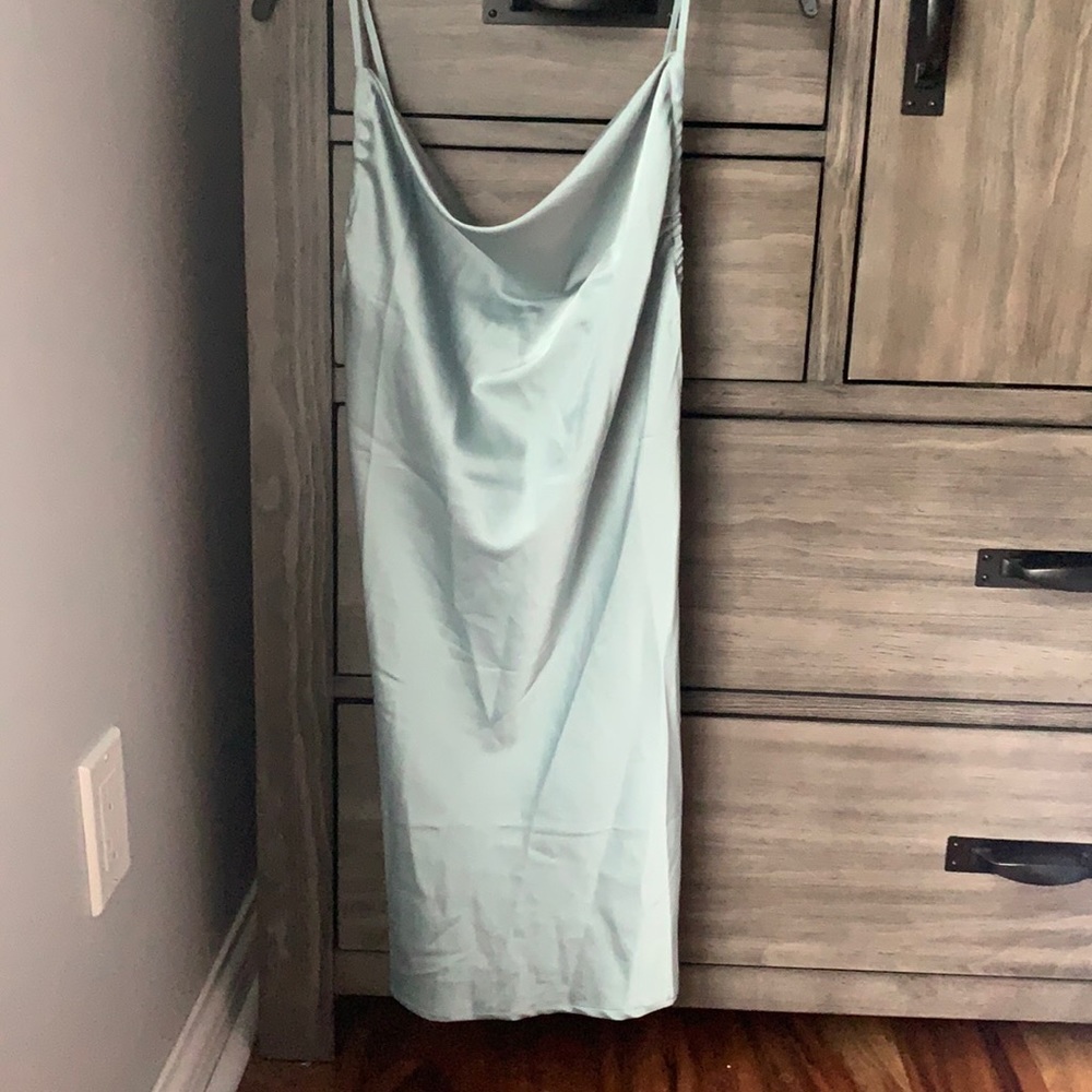 Mint Green Satin Slip Dress